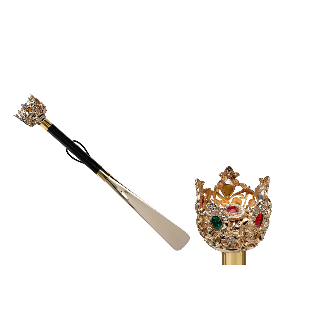 Luxury shoehorn Swarovski Strass Gold Plated 24k Corona WALKING STICKS LUXURY