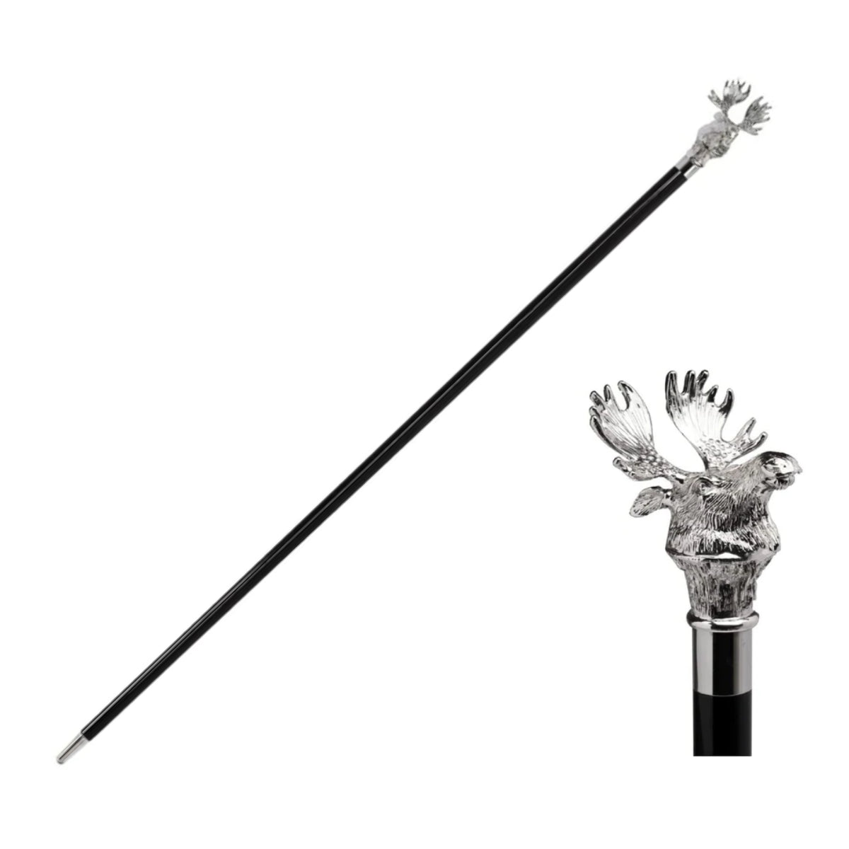 Luxury Walking Stick Silver Coated 925 Reindeer WALKING STICKS LUXURY