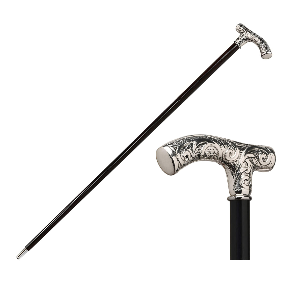 Bastone Passeggio Utilizzo Silver Coated 925 WALKING STICKS LUXURY