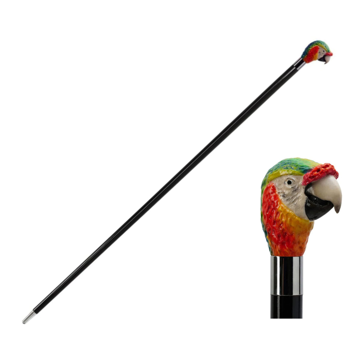 Hand Decorated Luxury Walking Stick Parrot WALKING STICKS LUXURY