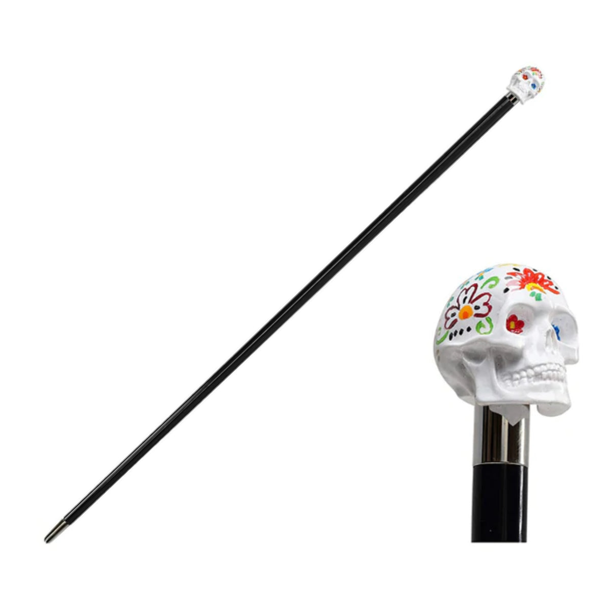 Walking Stick Elegant Hand Decorated Skull WALKING STICKS LUXURY