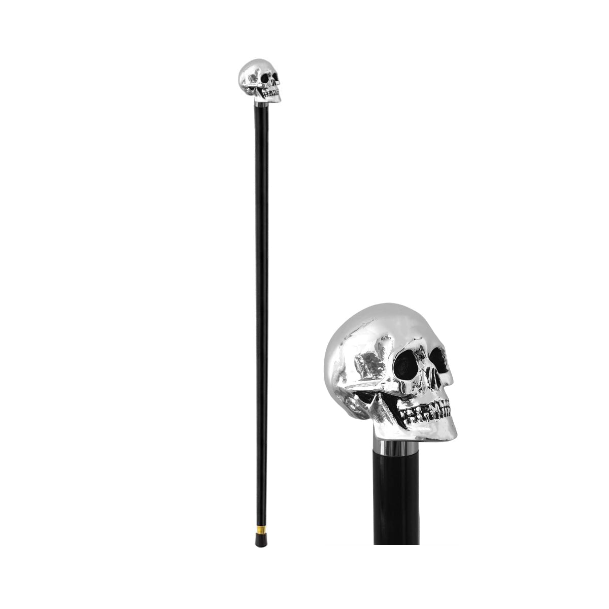 Luxury Walking Stick Silver Coated 925 Skull WALKING STICKS LUXURY