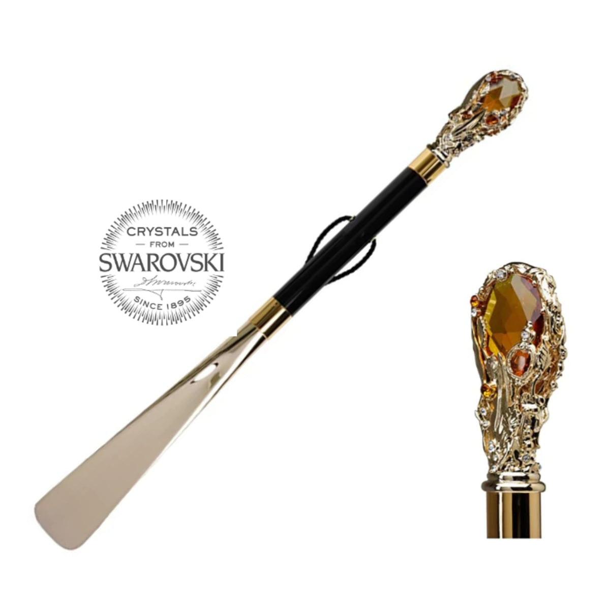 Shoe Luxury Swarovski Strass Gold Plated 24k Gem WALKING STICKS LUXURY