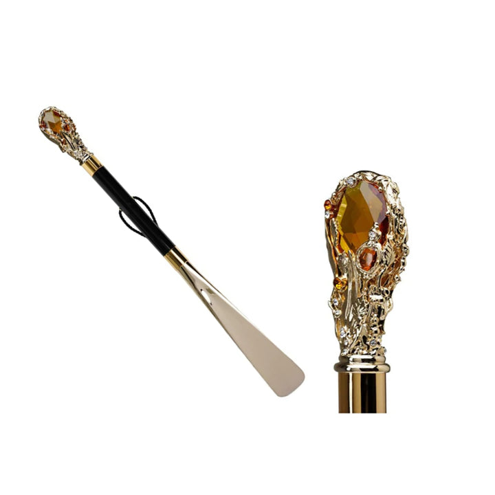 Shoe Luxury Swarovski Strass Gold Plated 24k Gem WALKING STICKS LUXURY