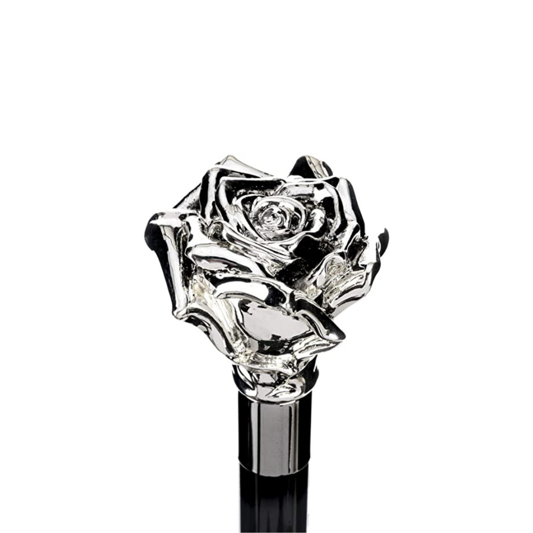 Calzante Lusso Silver Coated 925 Rosa WALKING STICKS LUXURY