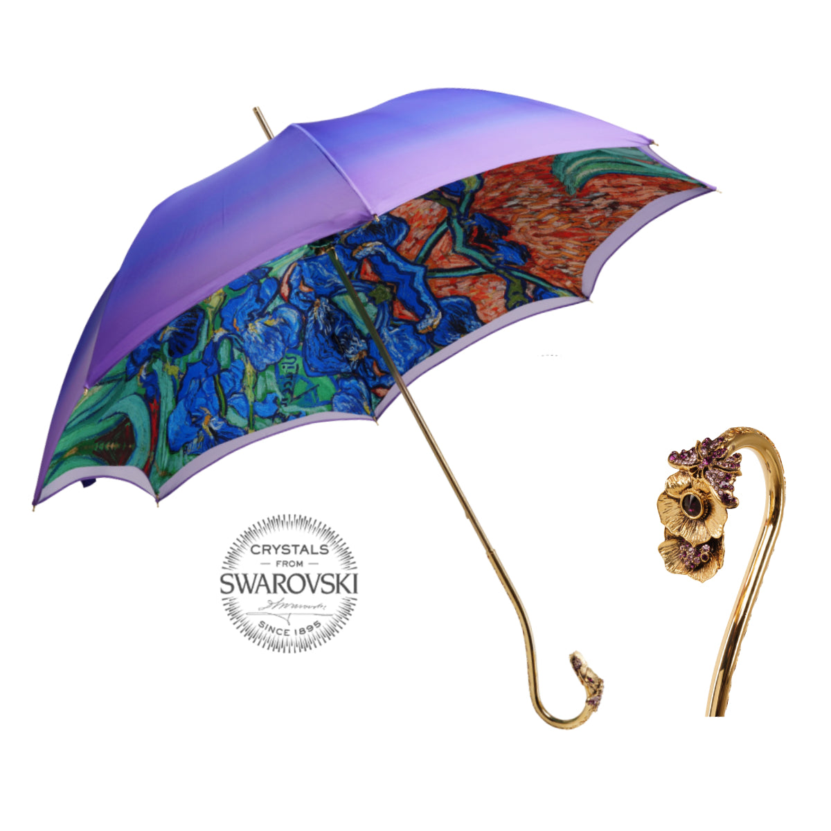 Elegant Umbrella Woman Swarovski Automatic Getty Museum WALKING STICKS LUXURY